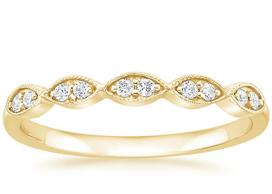 Hình dạng Marquise Vòng trang sức vàng vàng 14K Kích thước 1mm-2mm Loại cài đặt thanh