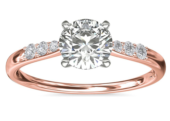 Claw Setting Nhẫn bạc 9K với kim cương phòng thí nghiệm cắt tròn 3,6ct