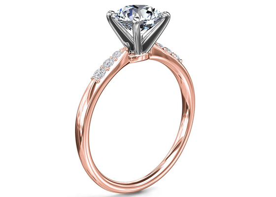 Claw Setting Nhẫn bạc 9K với kim cương phòng thí nghiệm cắt tròn 3,6ct