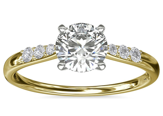Vòng bạc 9K hình tròn với đá Moissanite trắng 6MM 1,0ct