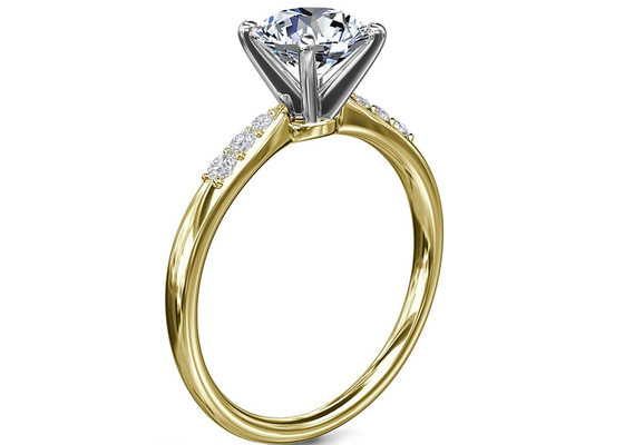Vòng bạc 9K hình tròn với đá Moissanite trắng 6MM 1,0ct