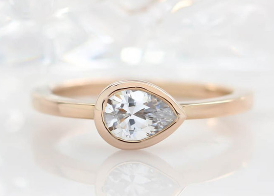 Nhẫn cưới vàng vàng 0,77ct, Nhẫn đính hôn theo bộ ODM dành cho quý bà