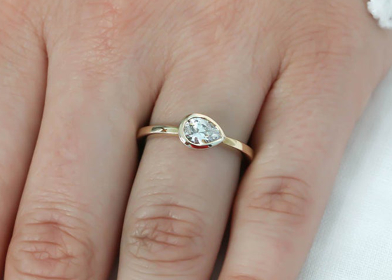 Nhẫn cưới vàng vàng 0,77ct, Nhẫn đính hôn theo bộ ODM dành cho quý bà