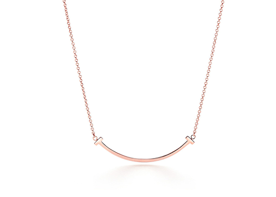 Neklace vàng hồng 18K, Vòng cổ mặt dây chuyền nụ cười 16-18 inch Chiều dài có thể điều chỉnh
