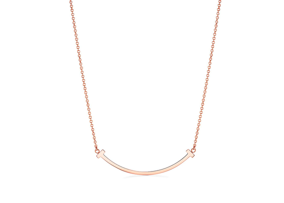 Neklace vàng hồng 18K, Vòng cổ mặt dây chuyền nụ cười 16-18 inch Chiều dài có thể điều chỉnh