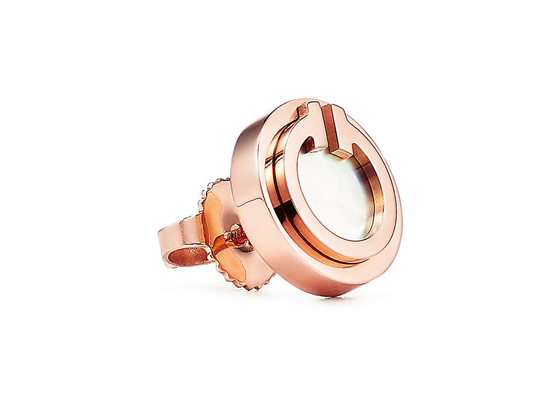 Bông tai ngọc trai màu vàng hồng 2,37g, Mother Of Pearl Stud 9,65mm Kích thước