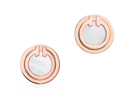 Bông tai ngọc trai màu vàng hồng 2,37g, Mother Of Pearl Stud 9,65mm Kích thước