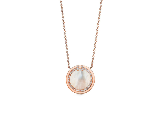 Kim cương 0,05ct và Mặt dây chuyền vòng tròn Mẹ của Ngọc trai Chất liệu vàng hồng 18k OEM