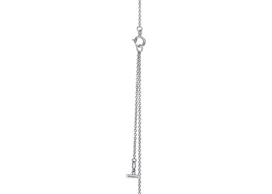 Mặt dây chuyền vòng tròn bằng vàng trắng và ngọc lam 18k với dây chuyền 16-18 inch
