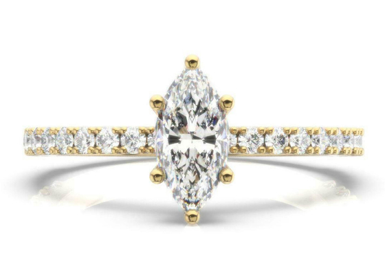 D VS1 Nhẫn vàng hồng 18K 2CT Trọng lượng cắt Marquise để đính hôn