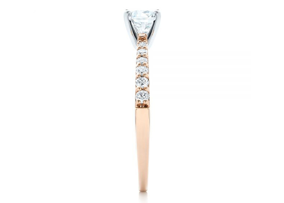 Claw Setting Nhẫn Moissanite vàng hồng kích thước 5.5MM OEM ODM