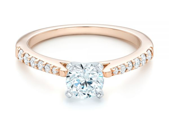Claw Setting Nhẫn Moissanite vàng hồng kích thước 5.5MM OEM ODM