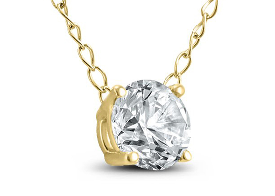 Vòng cổ Solitaire kim cương 4mm 0,23ct, Vòng cổ vàng vàng 14k 4 ngạnh