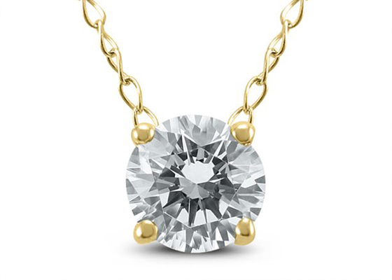 Vòng cổ Solitaire kim cương 4mm 0,23ct, Vòng cổ vàng vàng 14k 4 ngạnh