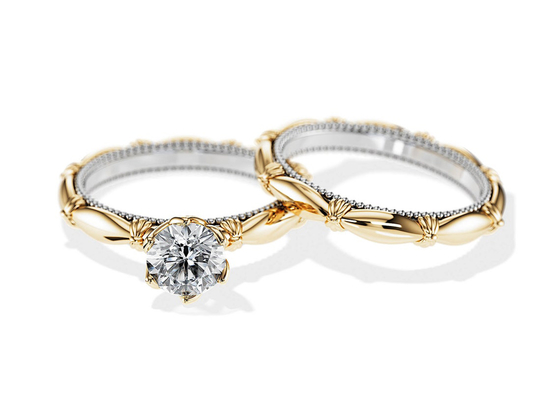 OEM Solitaire Nhẫn cưới đính hôn kim cương Chất liệu vàng 18K rắn ODM