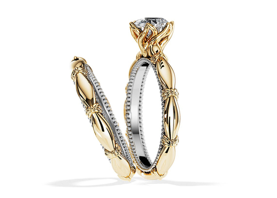 OEM Solitaire Nhẫn cưới đính hôn kim cương Chất liệu vàng 18K rắn ODM