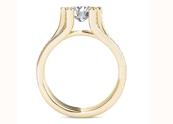 Vàng vàng 126 chiếc Nhẫn cưới đính kim cương 1,26CT Tổng trọng lượng