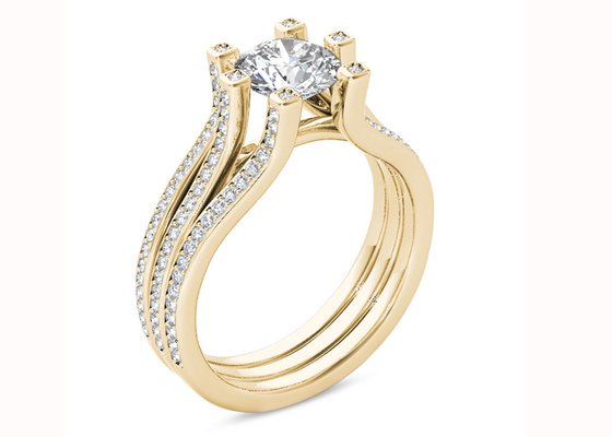 Vàng vàng 126 chiếc Nhẫn cưới đính kim cương 1,26CT Tổng trọng lượng