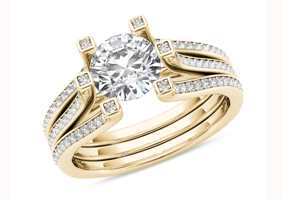 Vàng vàng 126 chiếc Nhẫn cưới đính kim cương 1,26CT Tổng trọng lượng
