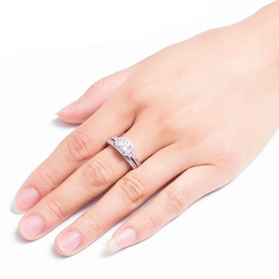Nhẫn kim cương cắt công chúa 0,62ct 2 Carat, Nhẫn đính hôn Moissanite 62 cái